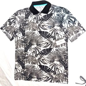Greg Norman men's graphic polo button-down M NWT